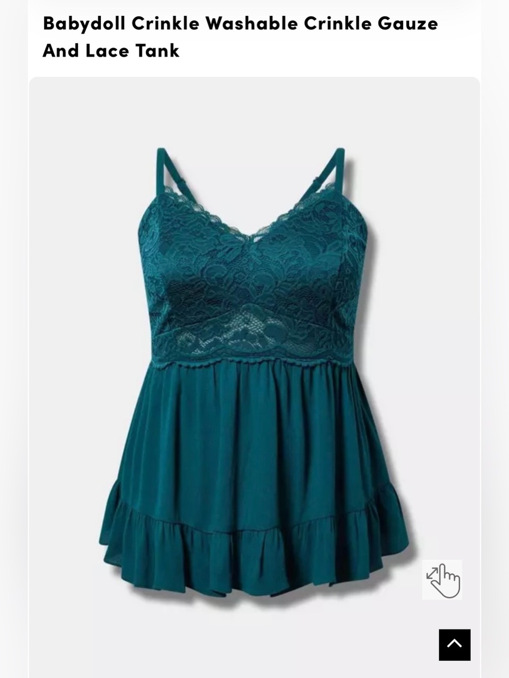 torrid Teal Lace Babydoll Tank